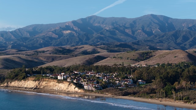 Santa Barbara mountains and ocean |